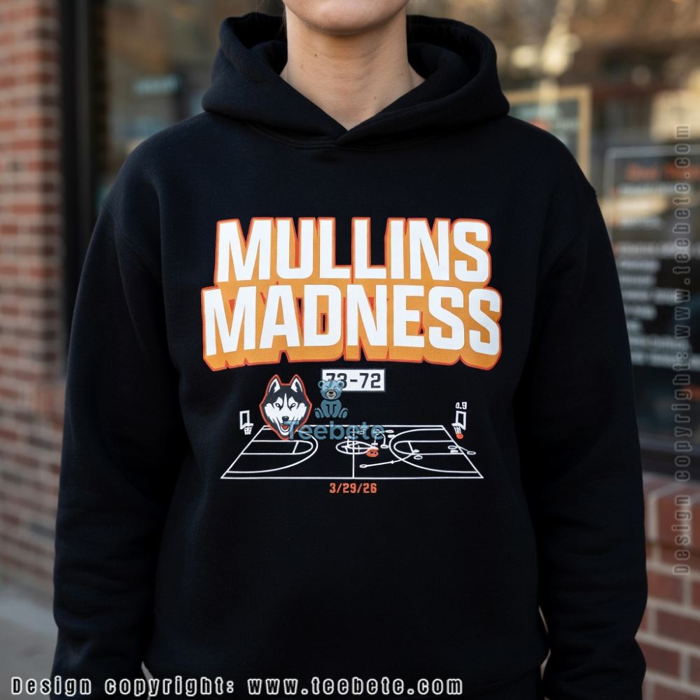 UConn 73-72 Duke Mullins Madness Shot Diagram 2026 Hoodie UConn 73-72 Duke Mullins Madness Shot Diagram 2026 Hoodie