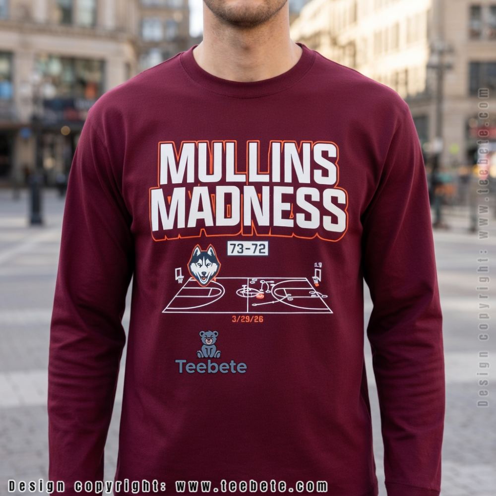 UConn 73-72 Duke Mullins Madness Shot Diagram 2026 Long Sleeve UConn 73-72 Duke Mullins Madness Shot Diagram 2026 Long Sleeve