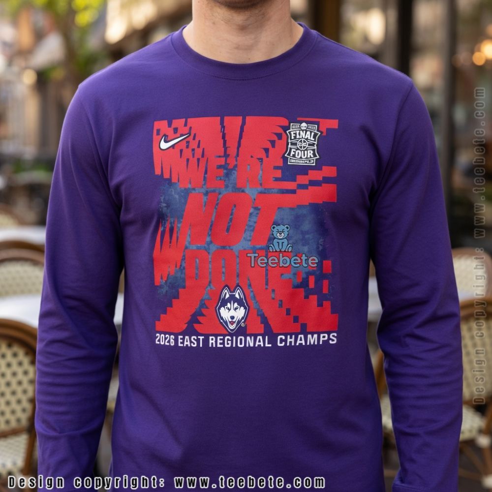 UConn Huskies East Regional Champions 2026 Men’s Basketball March Madness Long Sleeve UConn Huskies East Regional Champions 2026 Men’s Basketball March Madness Long Sleeve