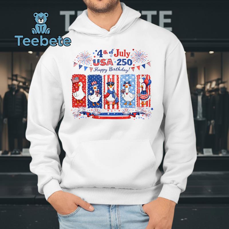 4th Of July USA 250th Birthday Patriotic Duck American Hoodie 4th Of July USA 250th Birthday Patriotic Duck American Hoodie