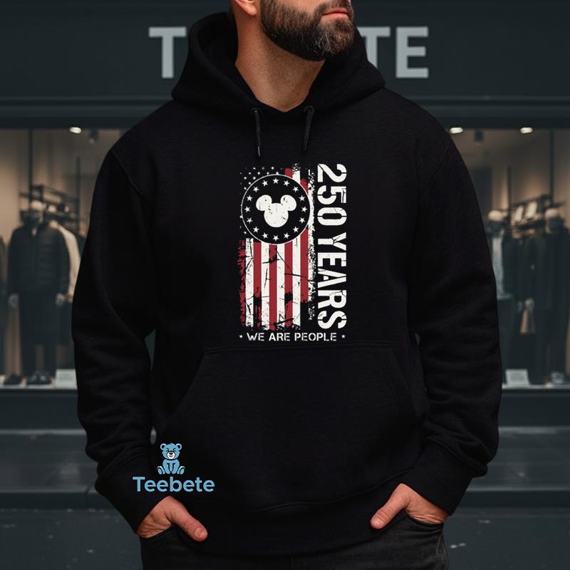 America 250 Years We The People Mouse American Flag Hoodie America 250 Years We The People Mouse American Flag Hoodie