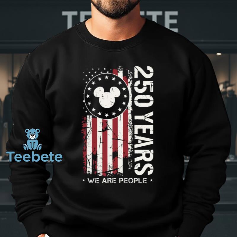 America 250 Years We The People Mouse American Flag Long Sleeve America 250 Years We The People Mouse American Flag Long Sleeve