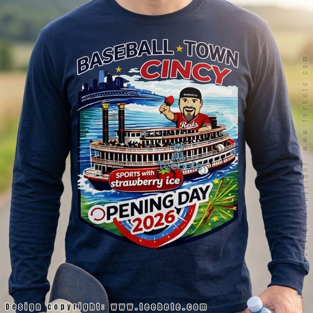 Baseball Town Cincinnati Reds Opening Day 2026 Strawberry Ice Long Sleeve Baseball Town Cincinnati Reds Opening Day 2026 Strawberry Ice Long Sleeve
