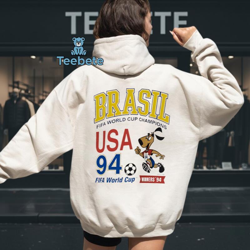 Brasil 1994 FIFA World Cup Champions Vintage Retro Hoodie Brasil 1994 FIFA World Cup Champions Vintage Retro Hoodie