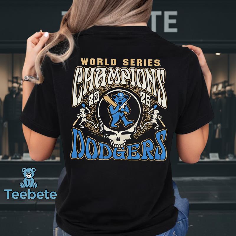 Los Angeles Dodgers Grandma Knitting Funny Baseball Tee