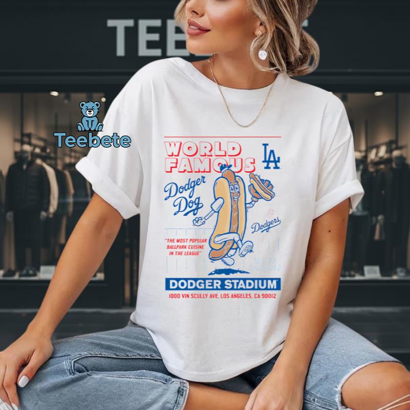 Los Angeles Dodgers Dodger Dog Funny Mascot Fan Tee