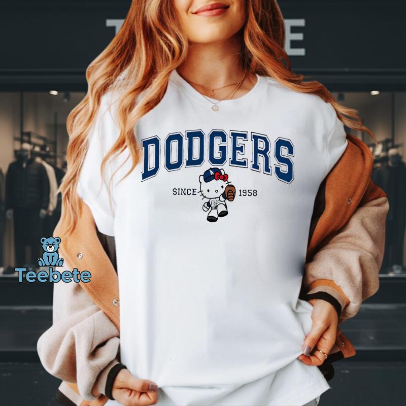 Los Angeles Dodgers Hello Kitty Cute Fan T-Shirt