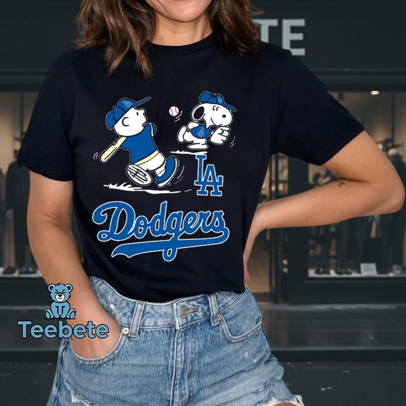 Los Angeles Dodgers Peanuts Charlie Brown Gang Fan Tee