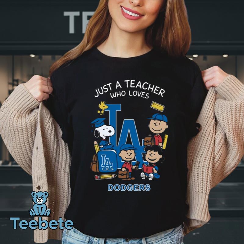 Los Angeles Dodgers Snoopy And Friends Baseball Fan Tee