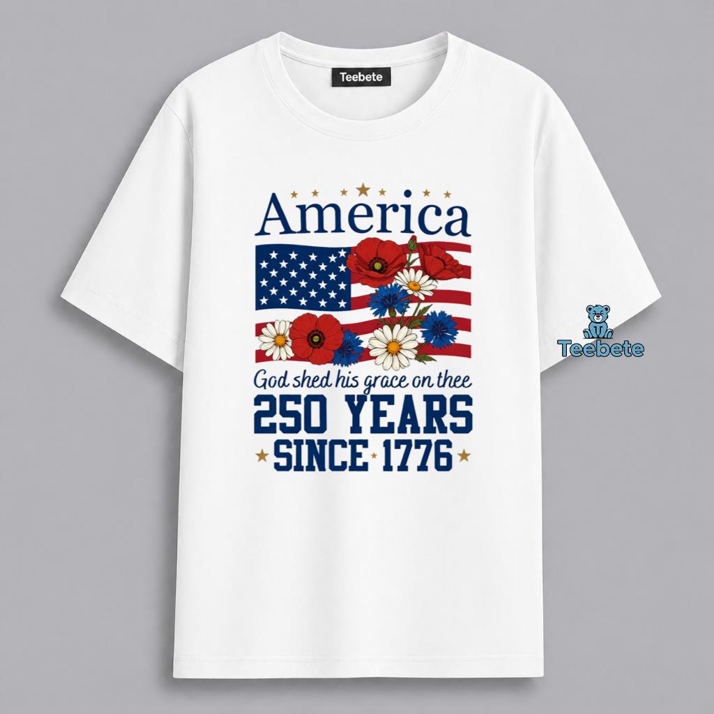 America 250 Years Since 1776 Patriotic Floral Freedom Shirt