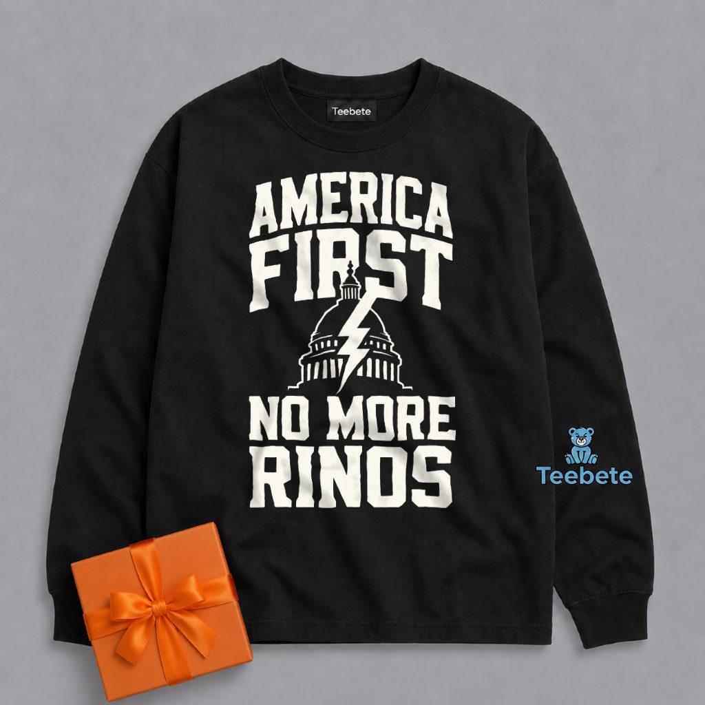 America First Fight Rhino Conservative Politics Long Sleeve America First Fight Rhino Conservative Politics Long Sleeve