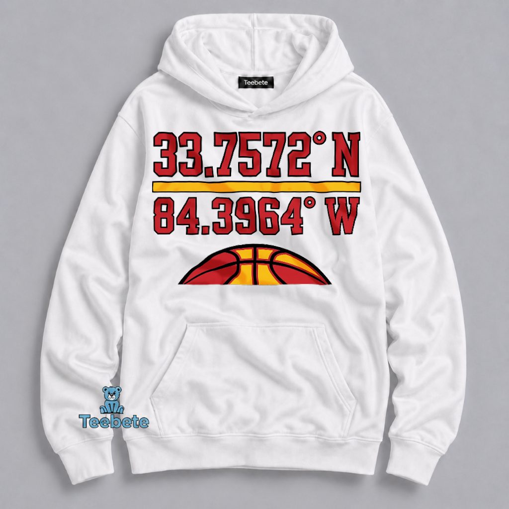 Atlanta Basketball Location Coordinates Hoodie Atlanta Basketball Location Coordinates Hoodie