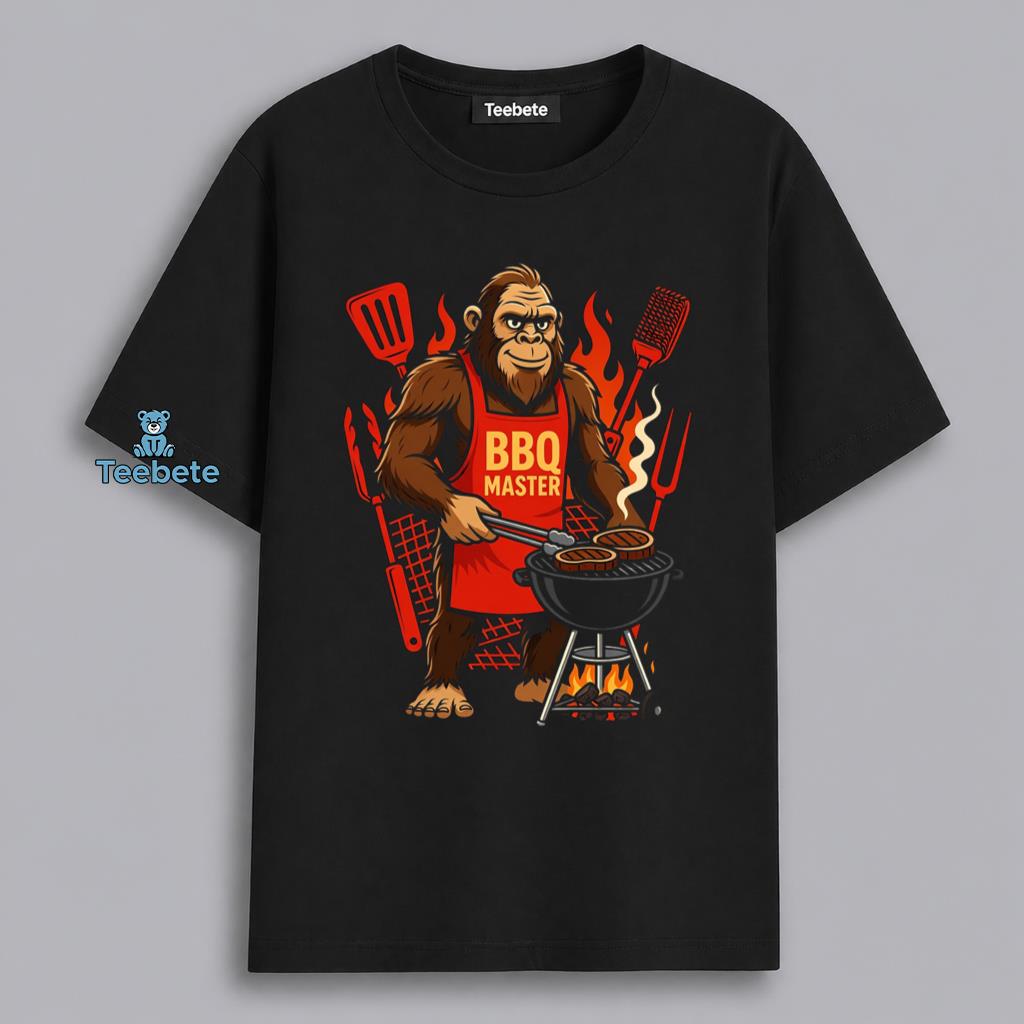 Bigfoot BBQ Master Funny Sasquatch Grilling Shirt