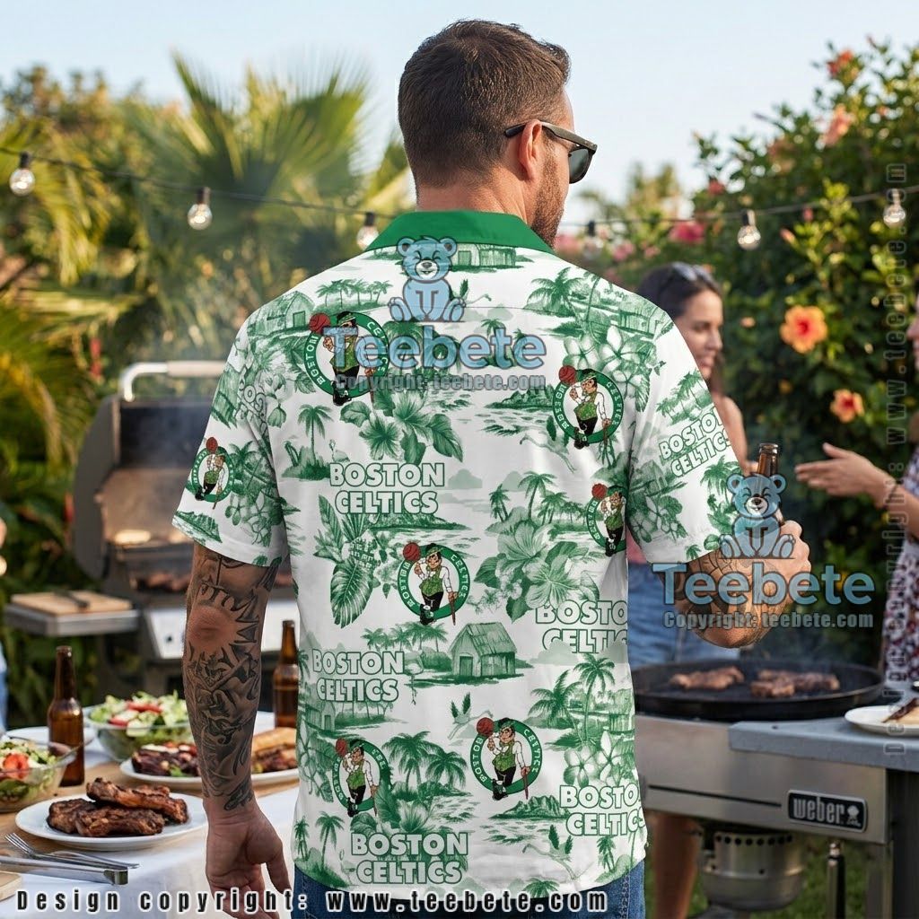 Boston Celtics Coastal Island Aloha Shirt Version 2 Boston Celtics Coastal Island Aloha Shirt Version 2