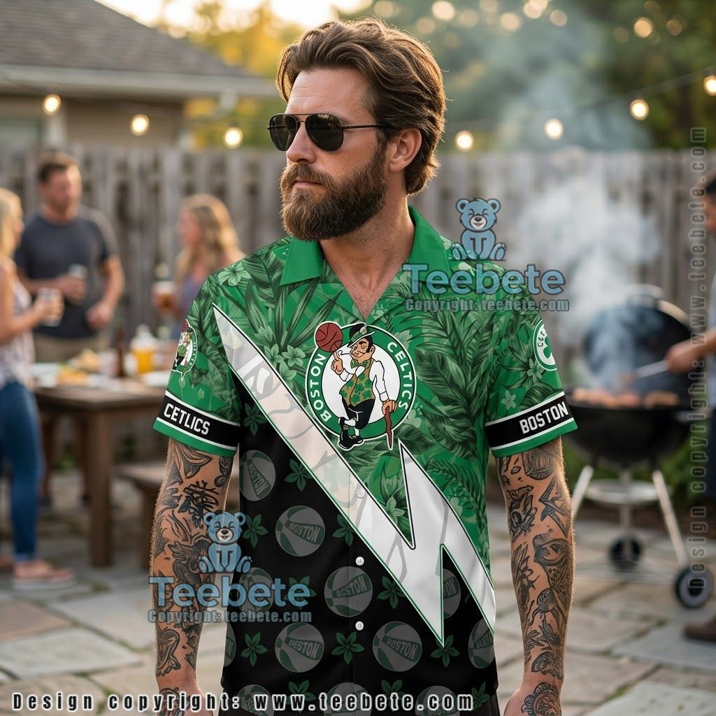 Boston Celtics Electric Lightning Hawaiian Shirt