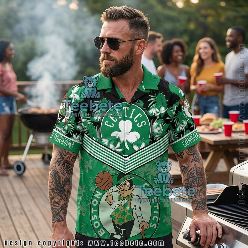 Boston Celtics Floral Island Aloha Shirt
