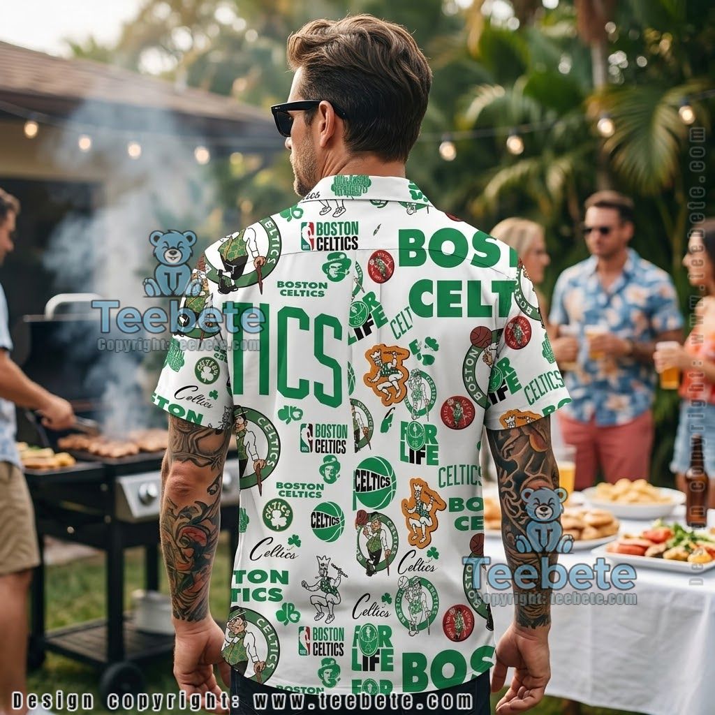 Boston Celtics Forever Logo Print Hawaiian Shirt Version 2 Boston Celtics Forever Logo Print Hawaiian Shirt Version 2