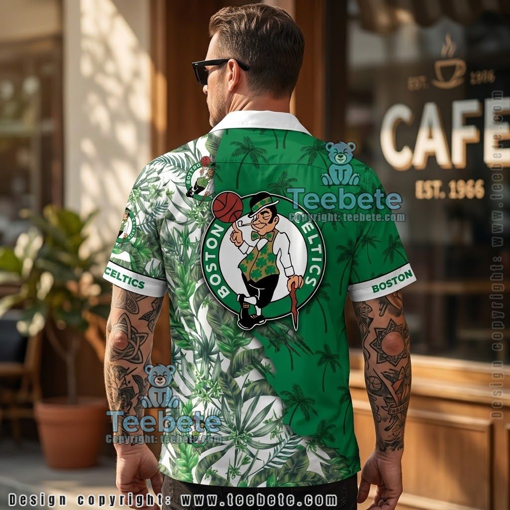 Boston Celtics Palm Frond Tropical Shirt Version 2 Boston Celtics Palm Frond Tropical Shirt Version 2