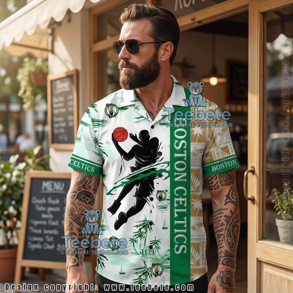 Boston Celtics Player Shadow Hawaiian Shirt