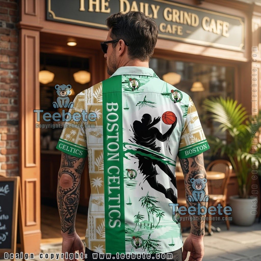 Boston Celtics Player Shadow Hawaiian Shirt Version 2 Boston Celtics Player Shadow Hawaiian Shirt Version 2