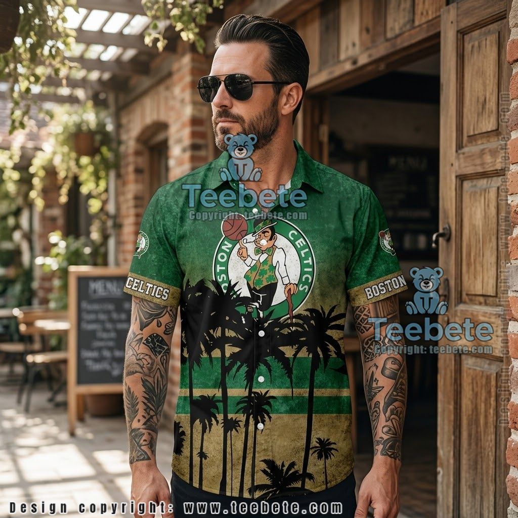 Boston Celtics Retro Gradient Tropical Shirt