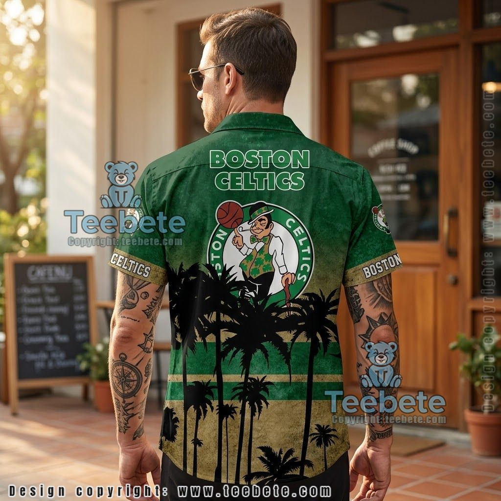 Boston Celtics Retro Gradient Tropical Shirt Version 2 Boston Celtics Retro Gradient Tropical Shirt Version 2