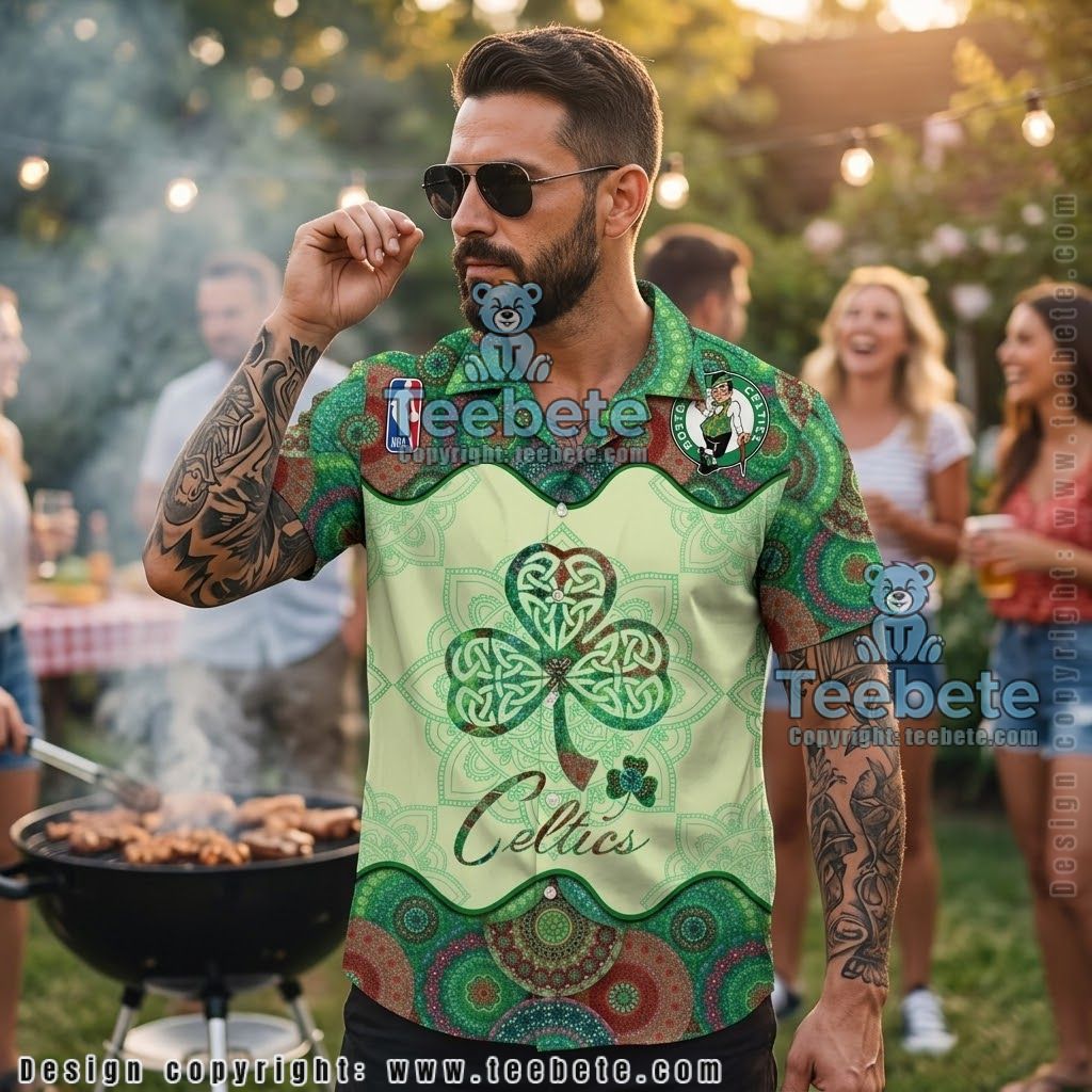 Boston Celtics Saint Patricks Mandala Hawaiian Shirt
