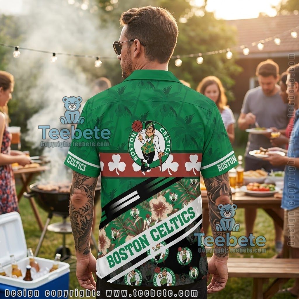 Boston Celtics Shamrock Stripe Tropical Shirt Version 2 Boston Celtics Shamrock Stripe Tropical Shirt Version 2