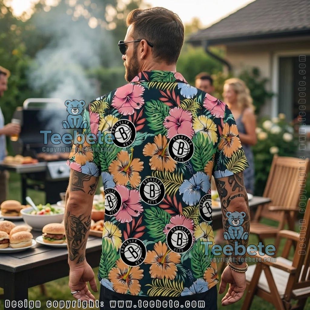 Brooklyn Nets Bright Floral Hawaiian Shirt Version 2 Brooklyn Nets Bright Floral Hawaiian Shirt Version 2