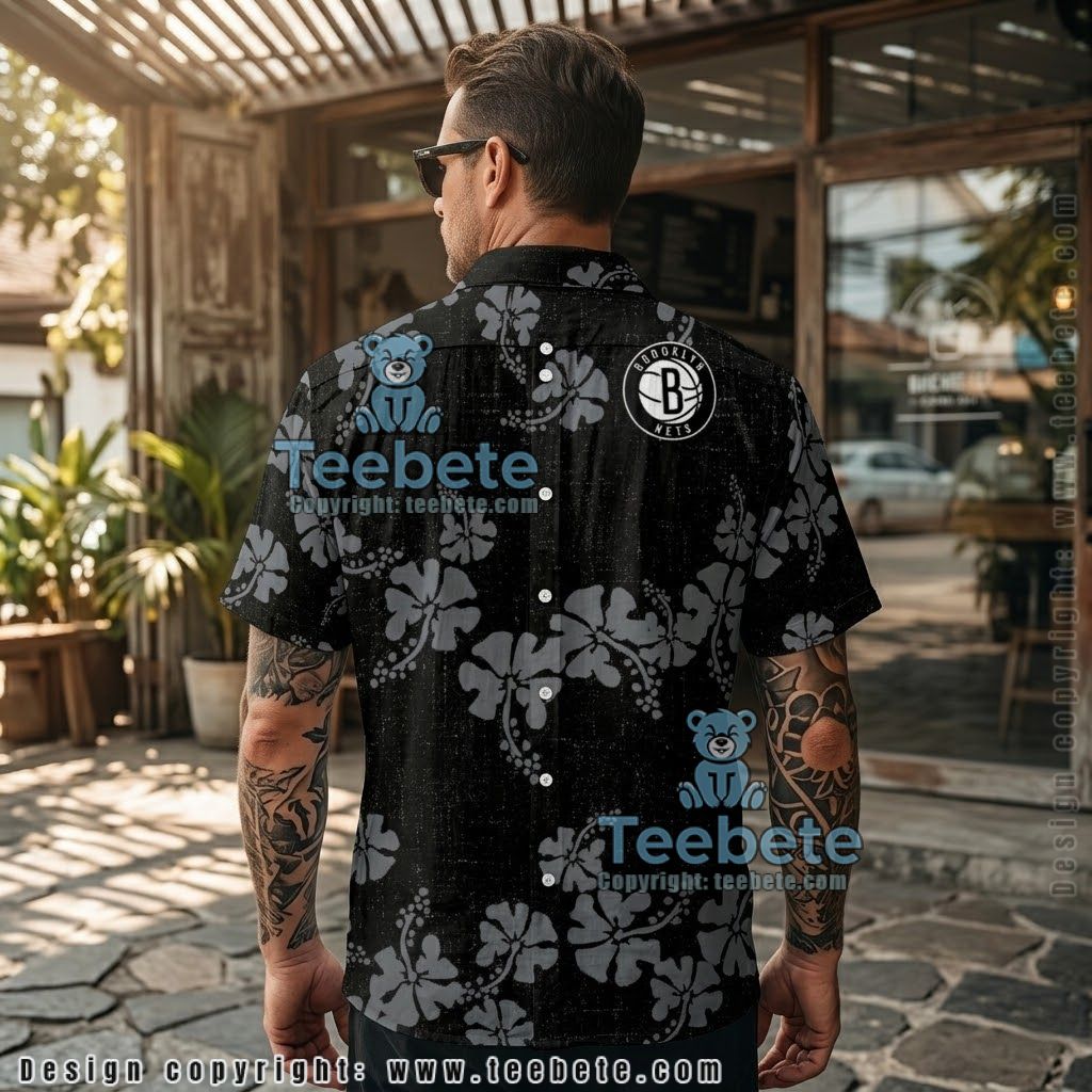 Brooklyn Nets Grey Hibiscus Tropical Shirt Version 2 Brooklyn Nets Grey Hibiscus Tropical Shirt Version 2