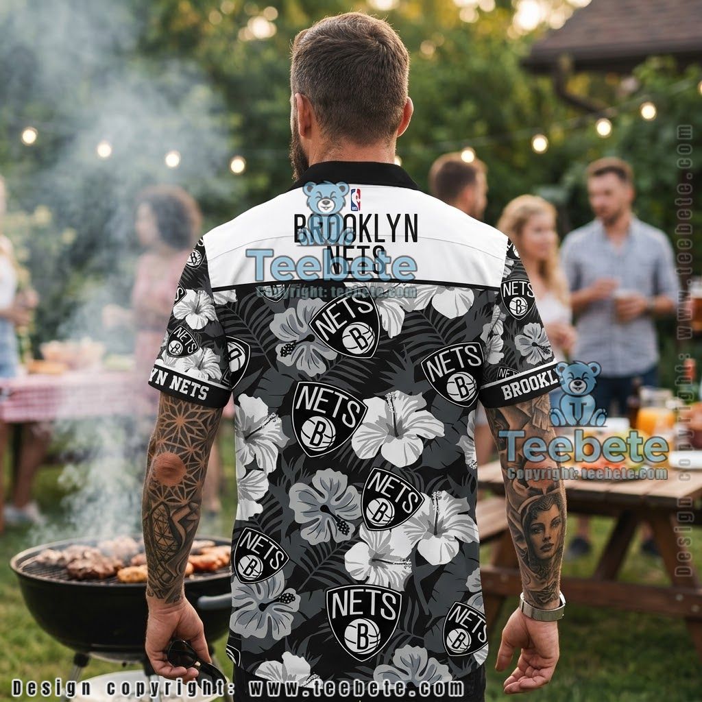 Brooklyn Nets Hibiscus Flower Aloha Shirt Version 2 Brooklyn Nets Hibiscus Flower Aloha Shirt Version 2