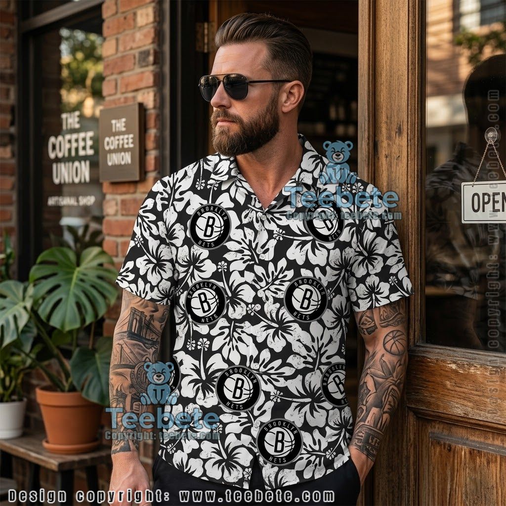 Brooklyn Nets Hibiscus Pattern Hawaiian Shirt