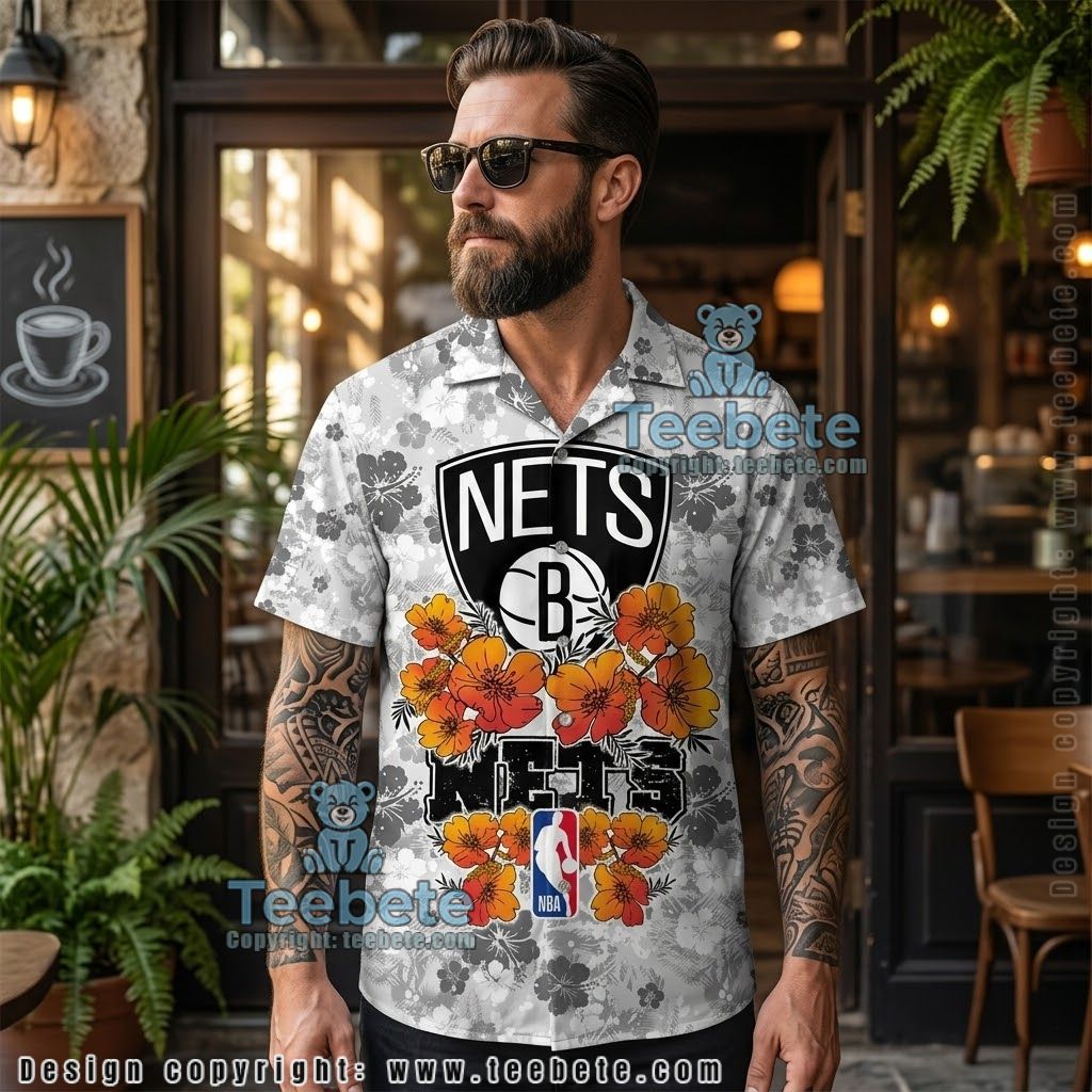 Brooklyn Nets Floral Patchwork Hawaiian Shirt