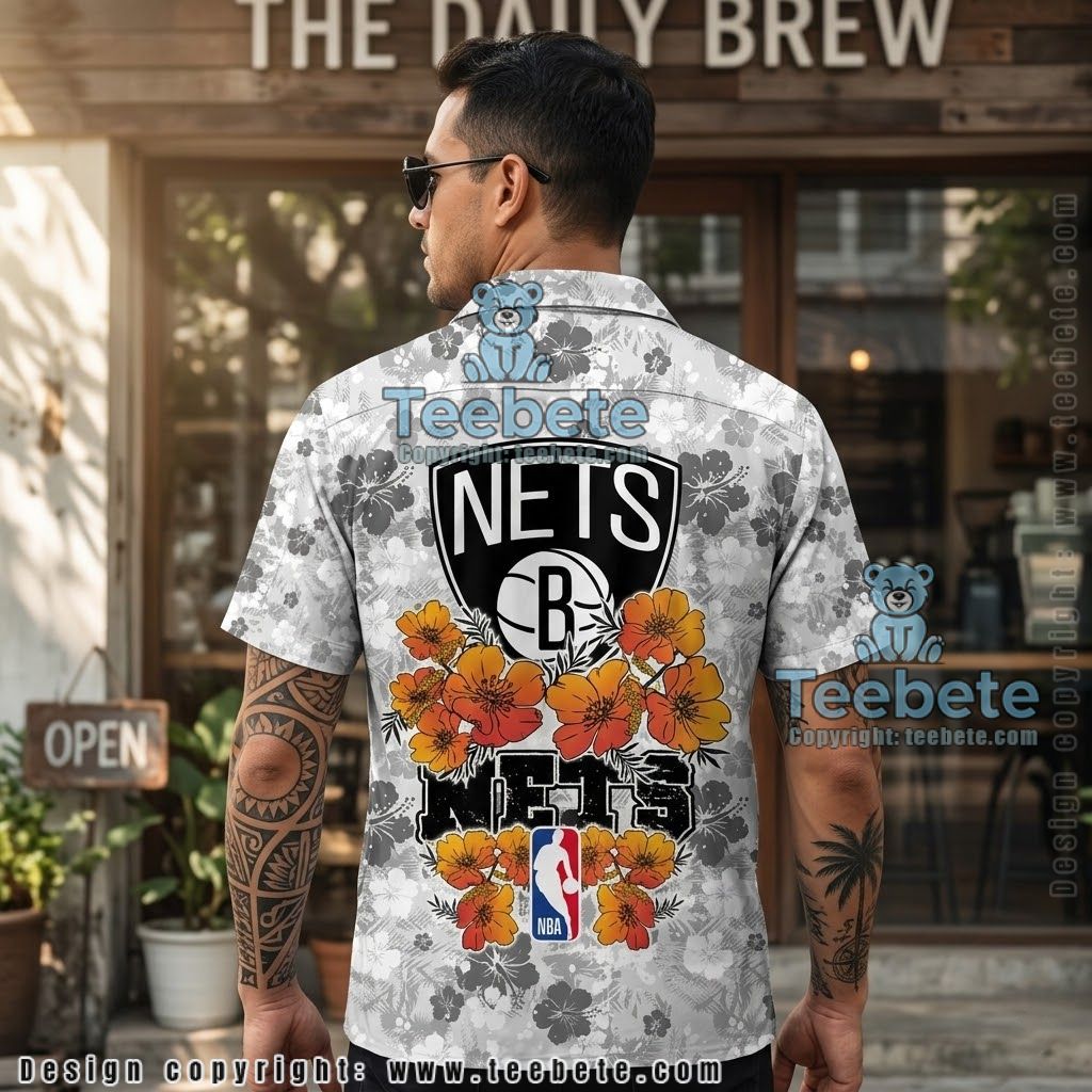 Brooklyn Nets Orange Blossom Tropical Shirt Version 2 Brooklyn Nets Orange Blossom Tropical Shirt Version 2