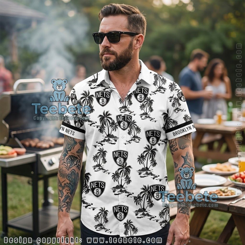 Brooklyn Nets Yellow Hibiscus Aloha Shirt Brooklyn Nets Yellow Hibiscus Aloha Shirt