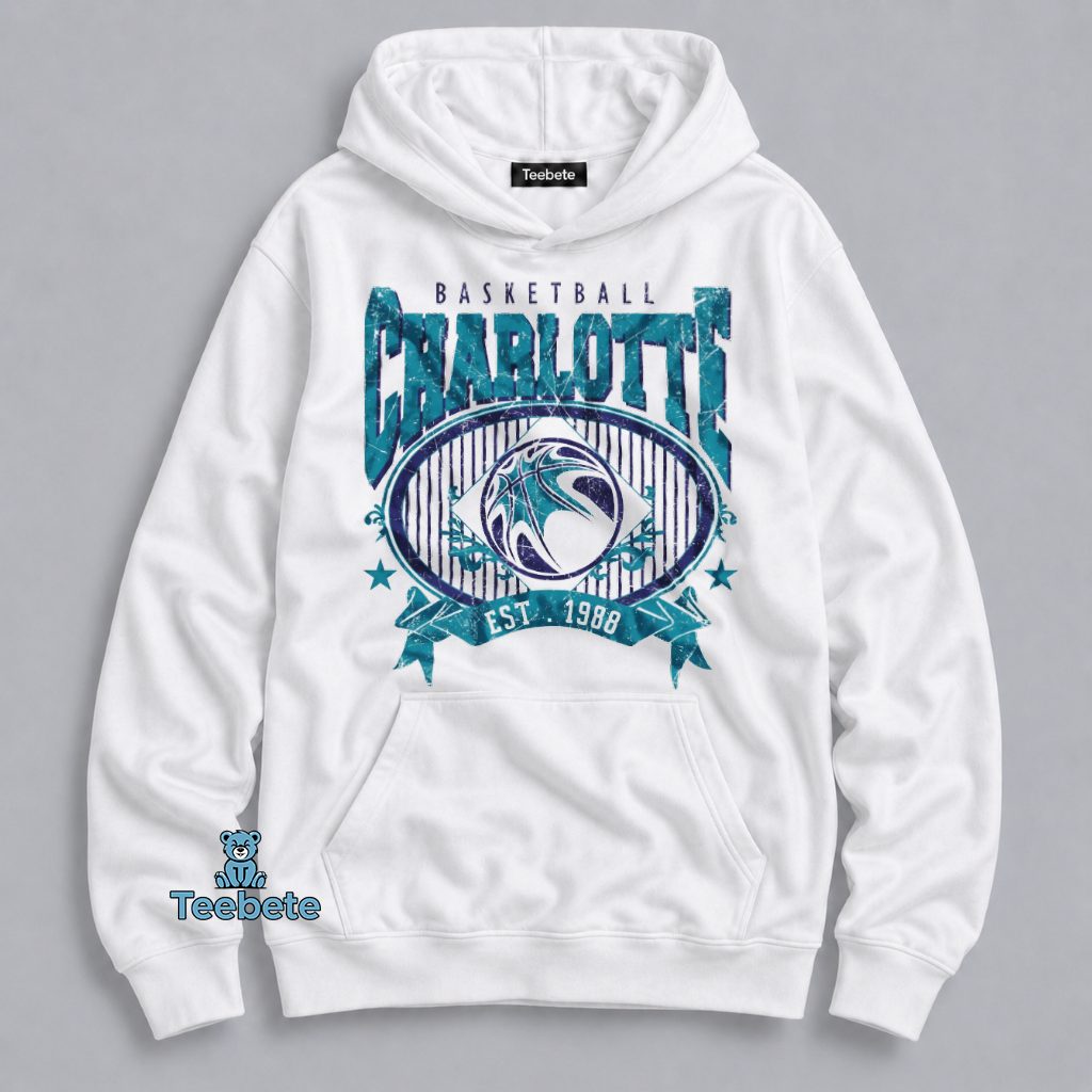 Charlotte Basketball Founded 1988 Vintage Hoodie Charlotte Basketball Founded 1988 Vintage Hoodie