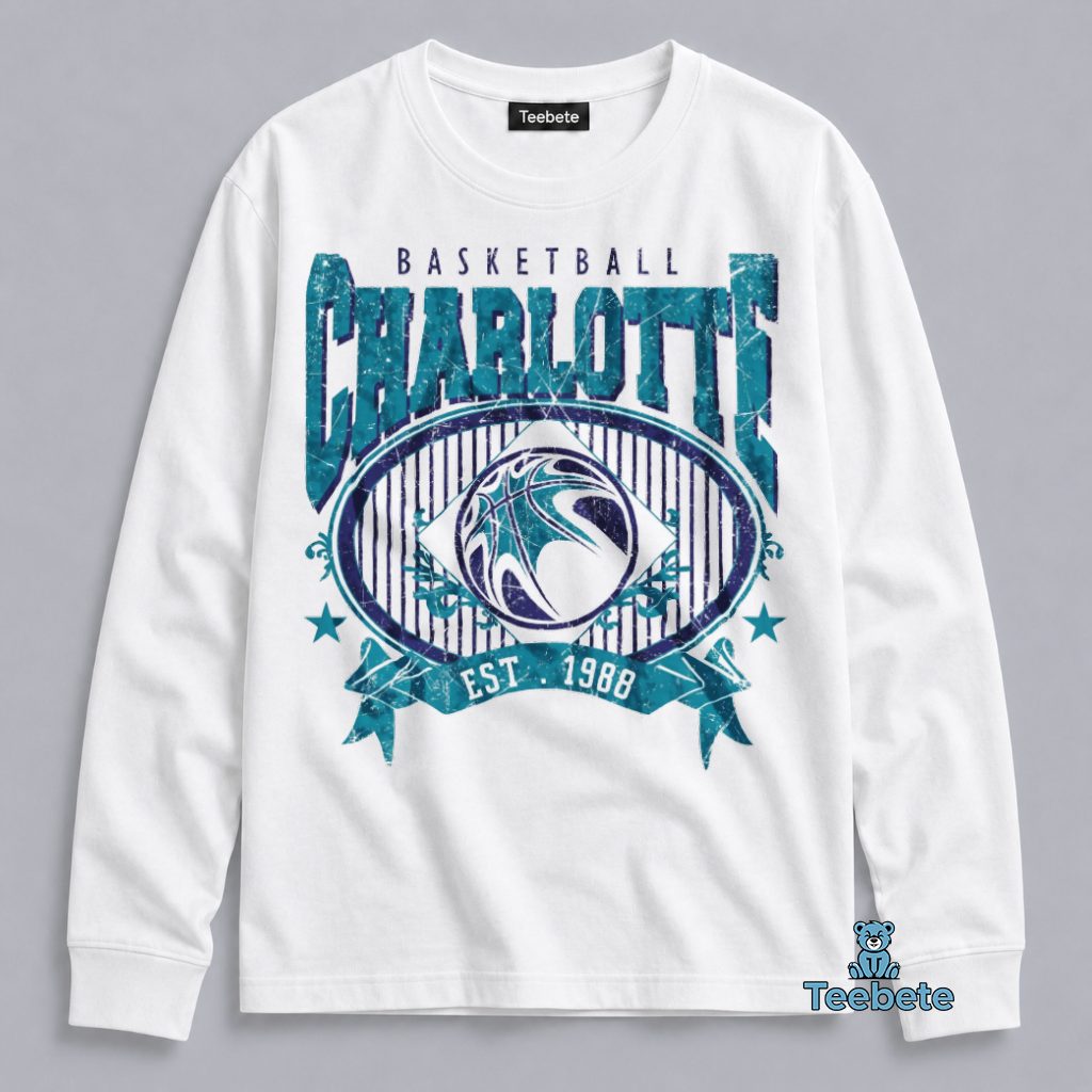 Charlotte Basketball Founded 1988 Vintage Long Sleeve Charlotte Basketball Founded 1988 Vintage Long Sleeve
