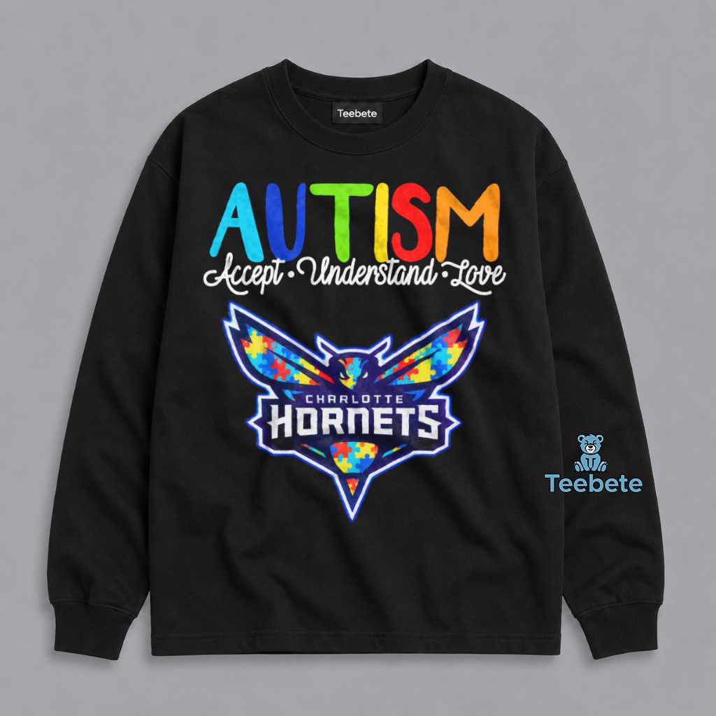 Charlotte Hornets Autism Awareness Month Support Long Sleeve Charlotte Hornets Autism Awareness Month Support Long Sleeve