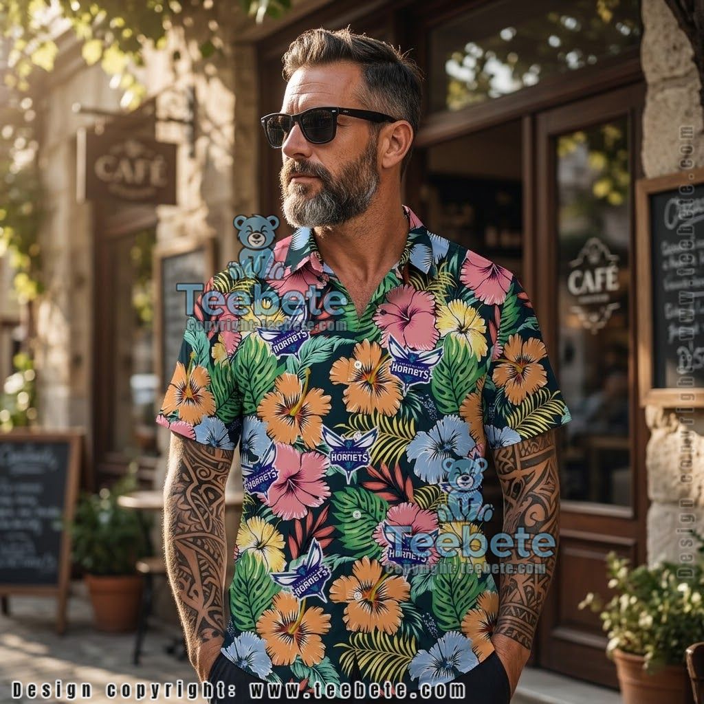 Charlotte Hornets Anthurium Tapa Tropical Shirt