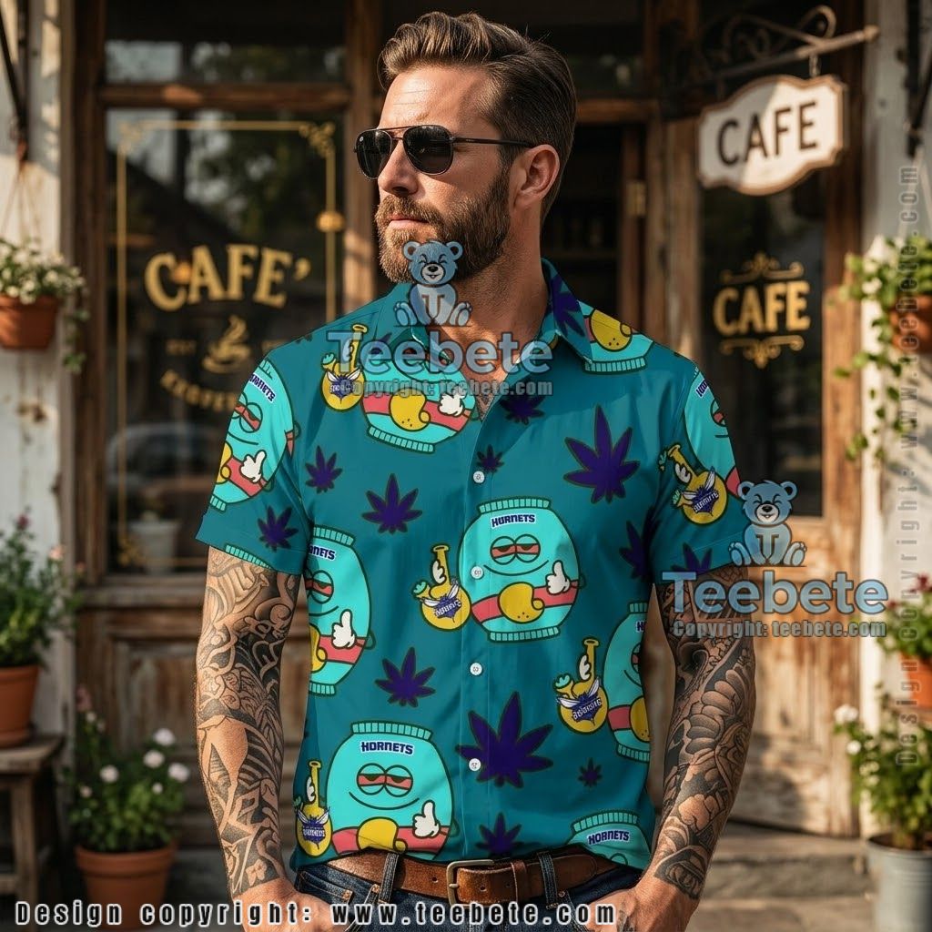 Charlotte Hornets Funny Stoner Tropical Shirt