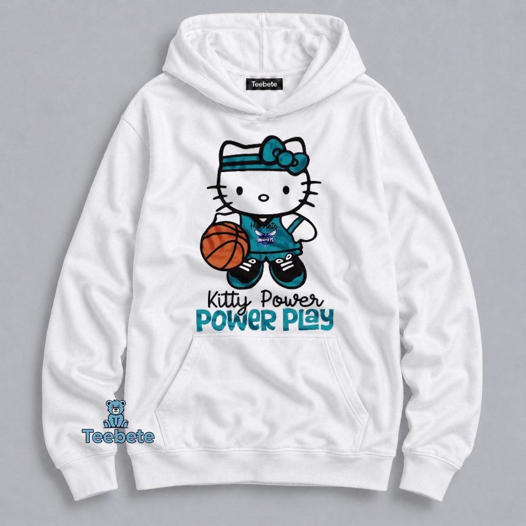 Charlotte Hornets Hello Kitty Power Play Fan Hoodie Charlotte Hornets Hello Kitty Power Play Fan Hoodie