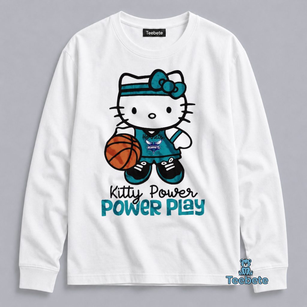 Charlotte Hornets Hello Kitty Power Play Fan Long Sleeve Charlotte Hornets Hello Kitty Power Play Fan Long Sleeve