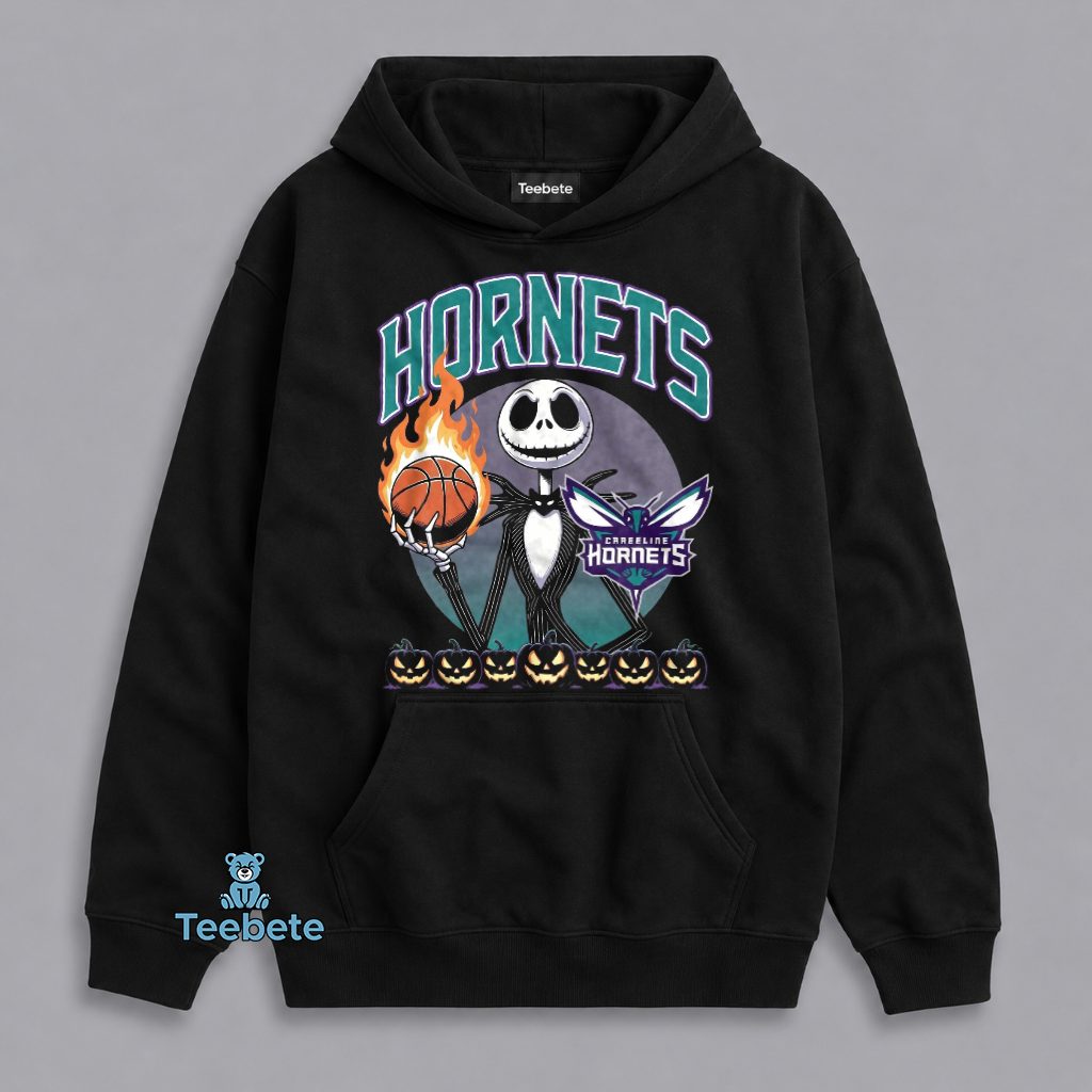 Charlotte Hornets Jack Skellington Nightmare Halloween Basketball Hoodie Charlotte Hornets Jack Skellington Nightmare Halloween Basketball Hoodie