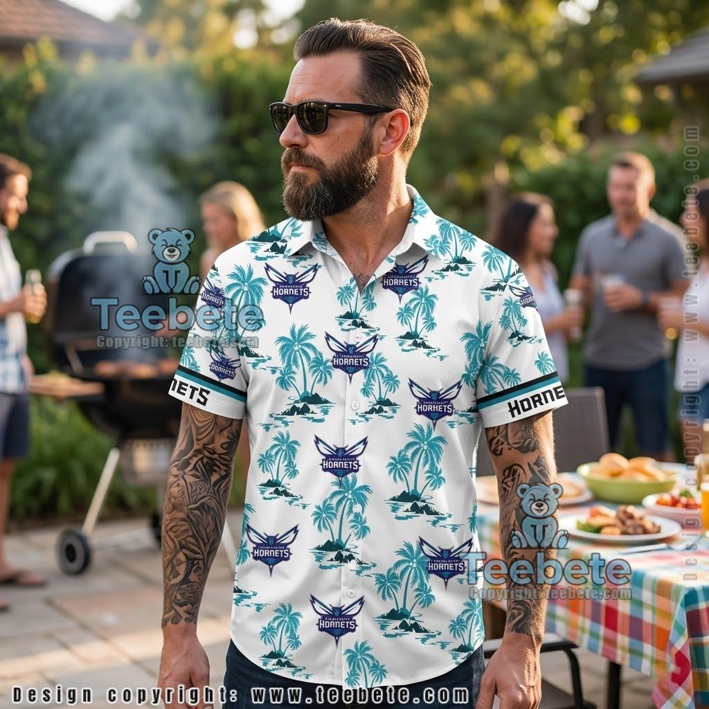 Charlotte Hornets Purple Hibiscus Hawaiian Shirt Charlotte Hornets Purple Hibiscus Hawaiian Shirt