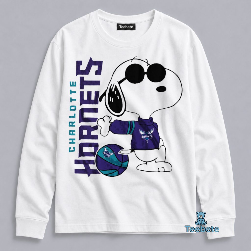 Charlotte Hornets Snoopy Cool Basketball Long Sleeve Charlotte Hornets Snoopy Cool Basketball Long Sleeve
