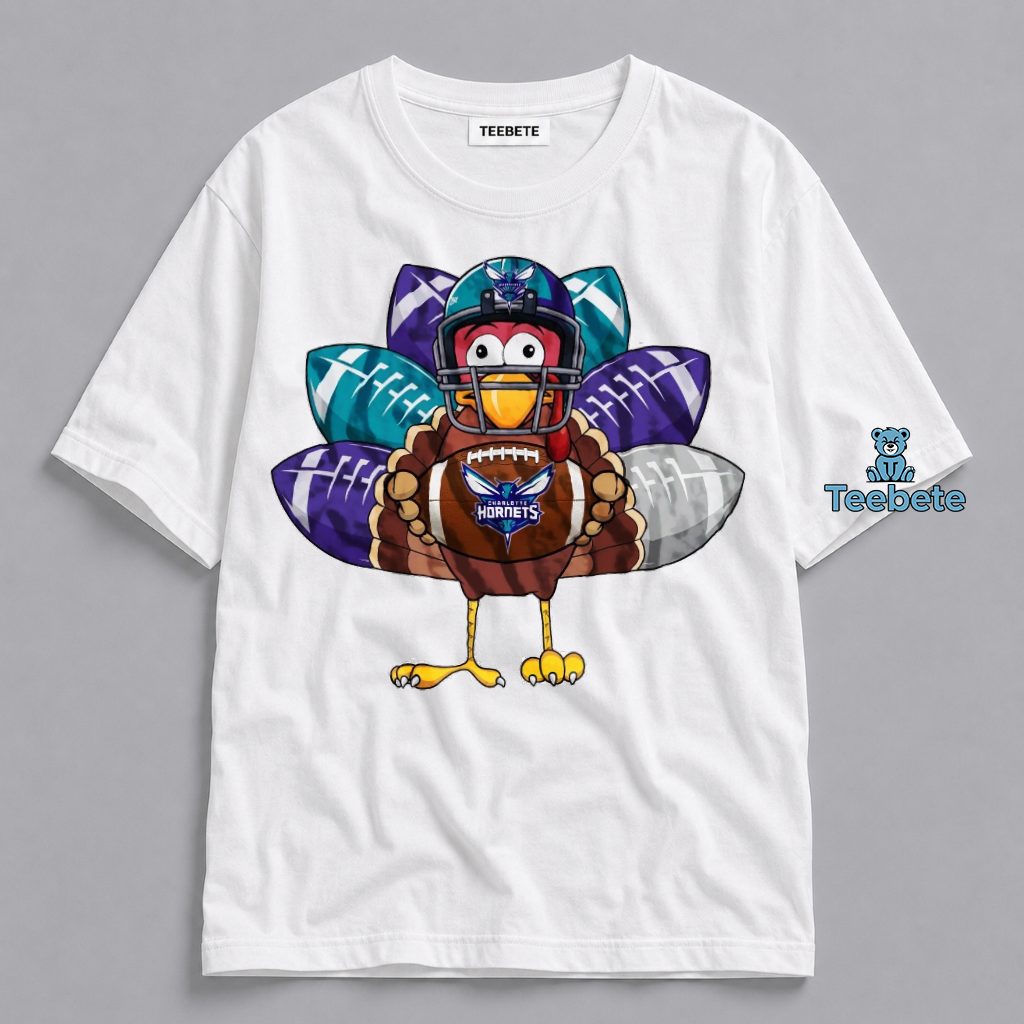 Charlotte Hornets Thanksgiving Turkey Football Helmet Fan Shirt
