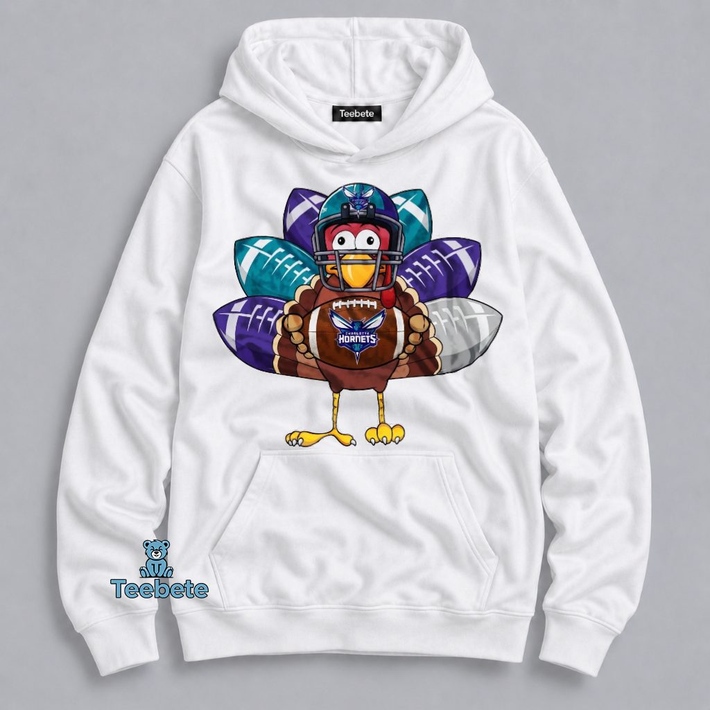 Charlotte Hornets Thanksgiving Turkey Football Helmet Fan Hoodie Charlotte Hornets Thanksgiving Turkey Football Helmet Fan Hoodie