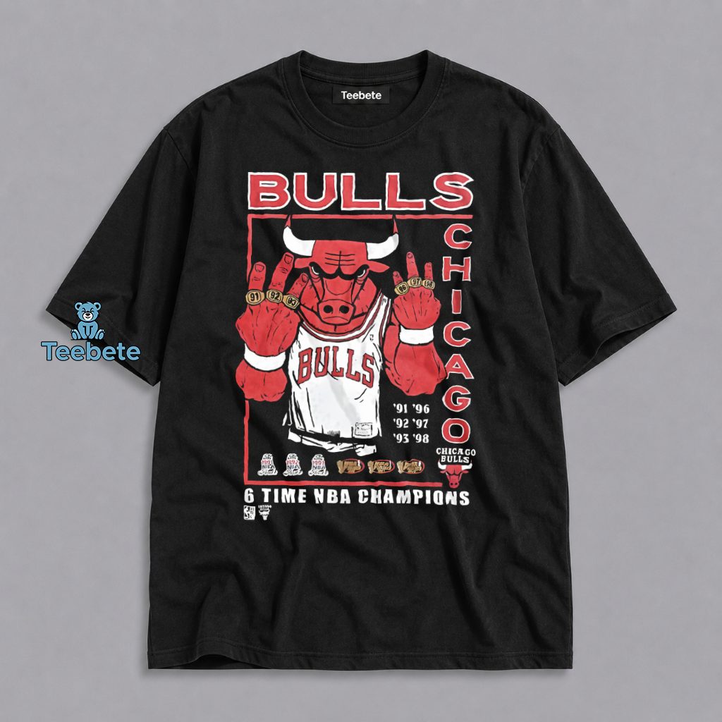 Chicago Bulls Six Championships Dynasty Years 1991 To 1998 Shirt