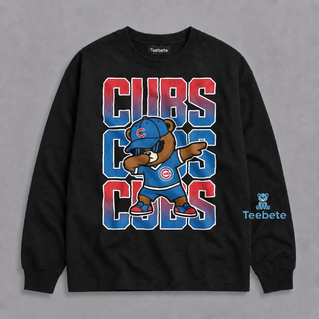Chicago Cubs Dabbing Bear Funny Mascot Baseball Long Sleeve Chicago Cubs Dabbing Bear Funny Mascot Baseball Long Sleeve