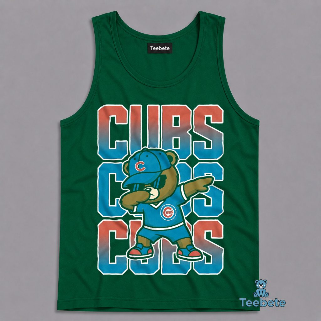 Chicago Cubs Dabbing Bear Funny Mascot Baseball Tanktop Chicago Cubs Dabbing Bear Funny Mascot Baseball Tanktop